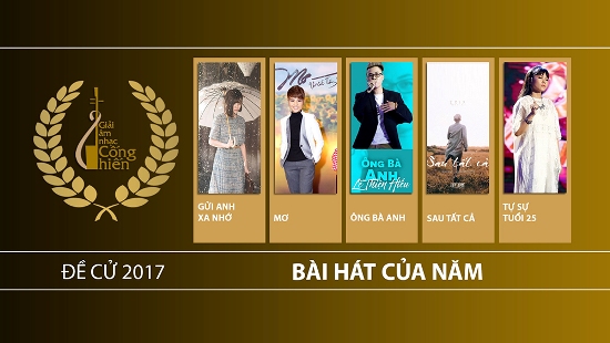 Hạng mục Bài hát của năm Giải Cống hiến 2017: Toàn sáng tác của những gương mặt trẻ ảnh 1